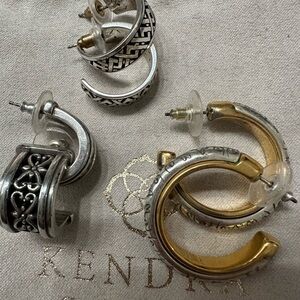 Brighton Silver and Gold Hoop Earrings Set